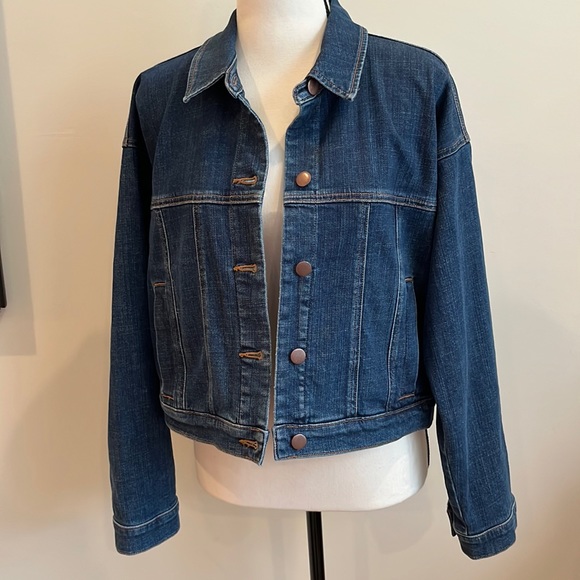 Eileen Fisher Jackets & Blazers - Eileen Fisher Cropped Denim Jean Jacket XS Organic Cotton